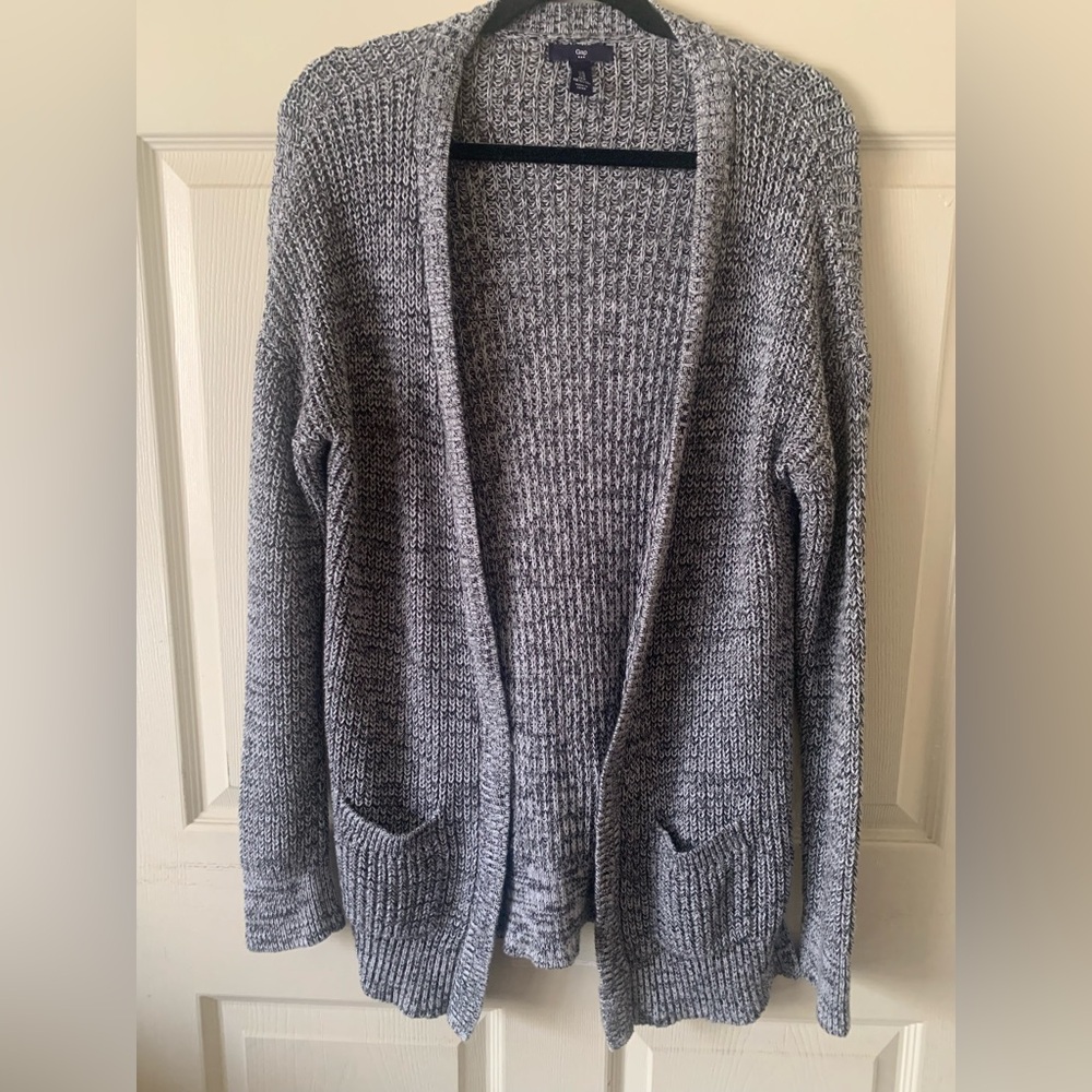 GAP Women Heather Gray Knit Cardigan. 100% Cotton M, NWOT